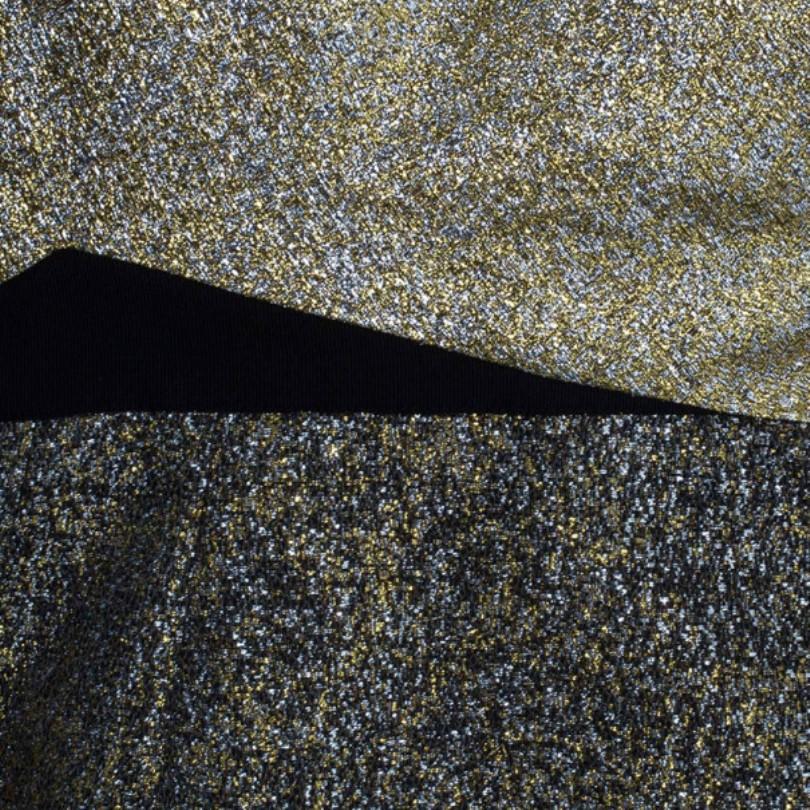 Victoria Beckham Fall 2010 Metallic One-Shoulder Cocktail Dress S In New Condition In Dubai, Al Qouz 2