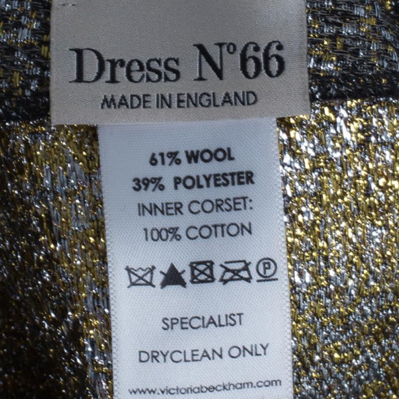 Victoria Beckham Fall 2010 Metallic One-Shoulder Cocktail Dress S 2