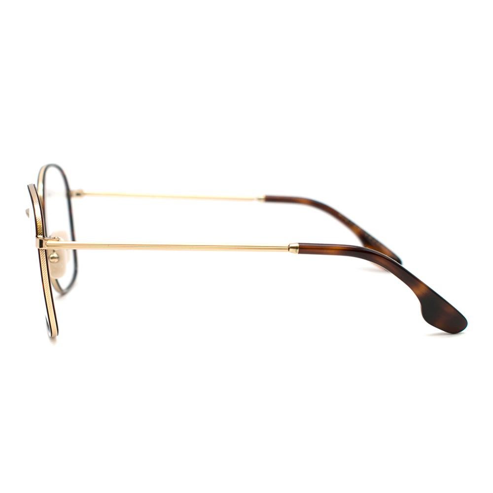 Beige Victoria Beckham Fine Windsor Rim Square Optical Glasses