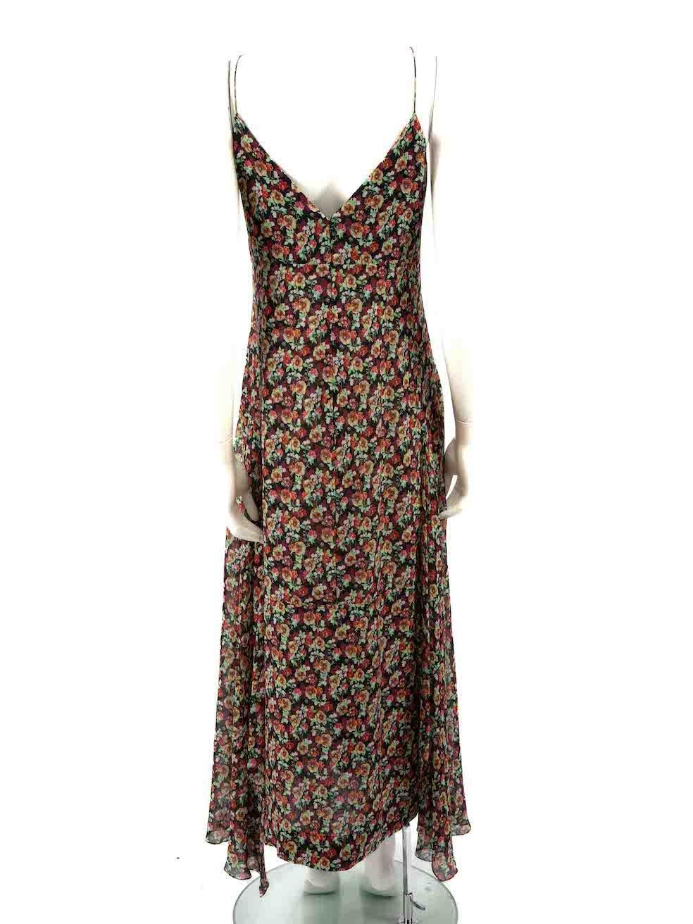 Victoria Beckham Floral Print Silk Cami Dress Size M In Good Condition For Sale In London, GB