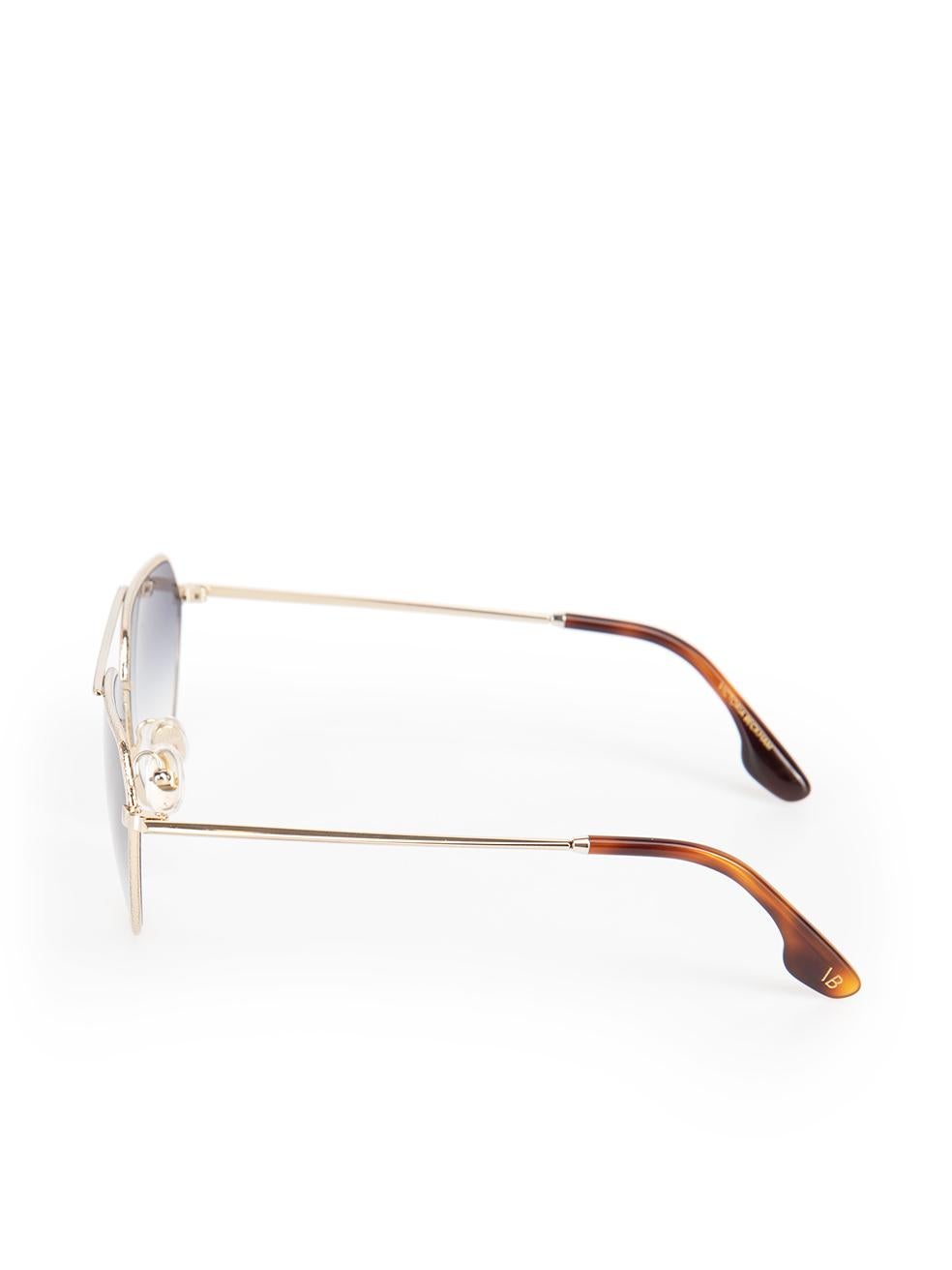 Women's Victoria Beckham Gold & Blue Gradient Pilot Sunglasses