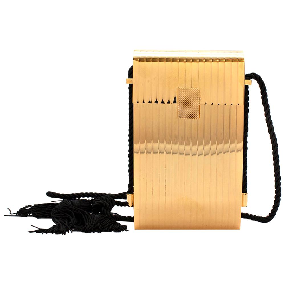 Victoria Beckham Gold Box Minaudiere Cross Body Bag For Sale