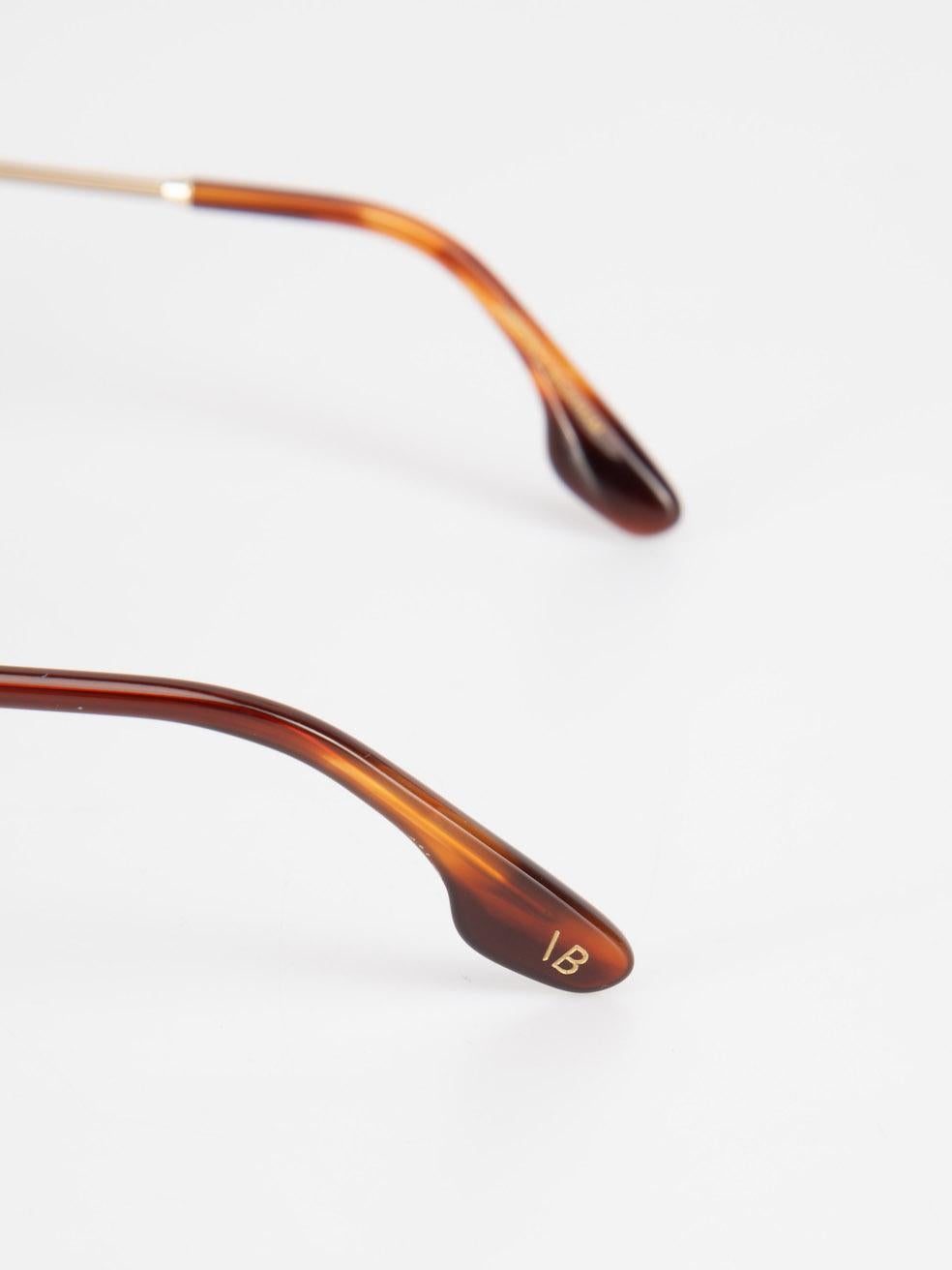 Victoria Beckham Gold & Brown Geometric Sunglasses 3