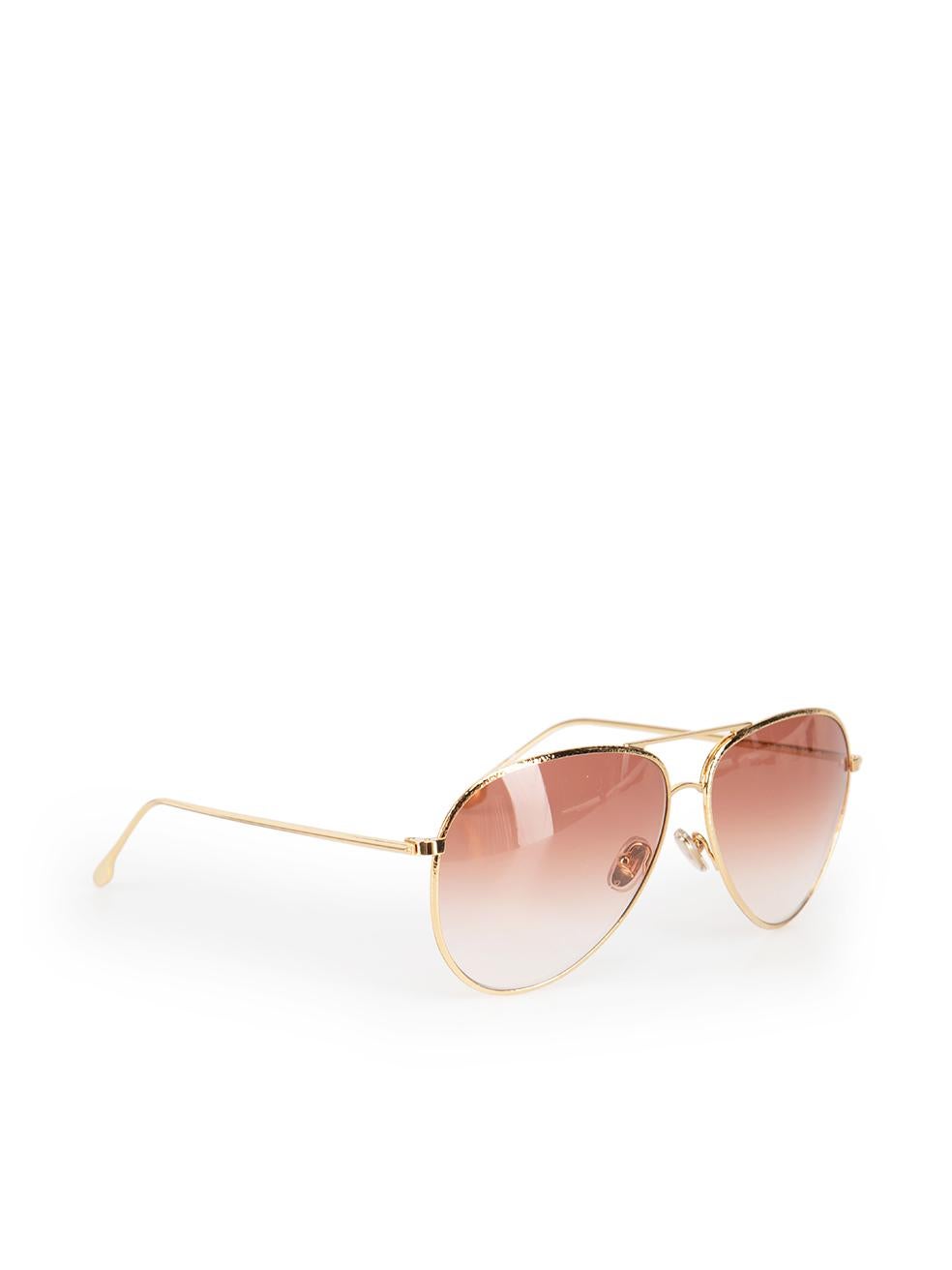 Victoria Beckham Gold Gradient Aviator Sunglasses In New Condition In London, GB