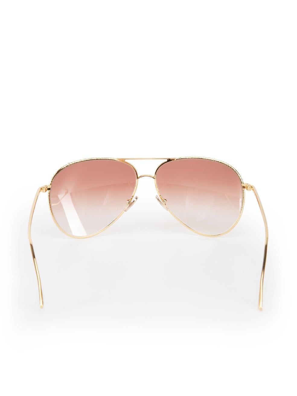 Women's Victoria Beckham Gold Gradient Aviator Sunglasses