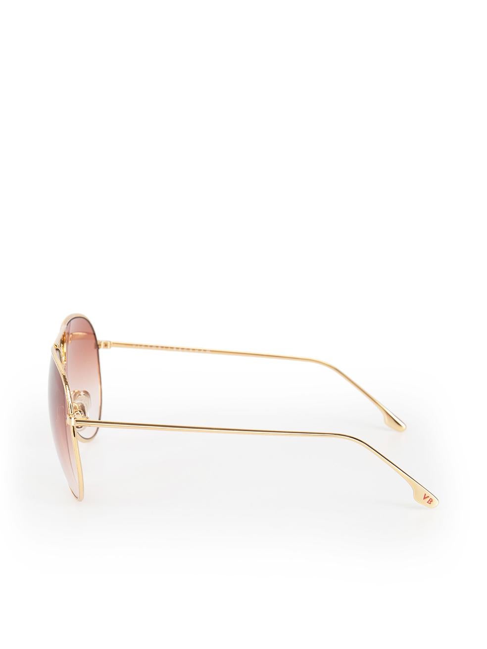 Victoria Beckham Gold Gradient Aviator Sunglasses 1