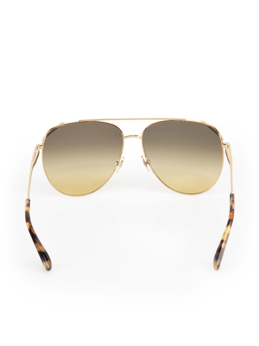 Women's Victoria Beckham Gold & Khaki Gradient Sunglasses