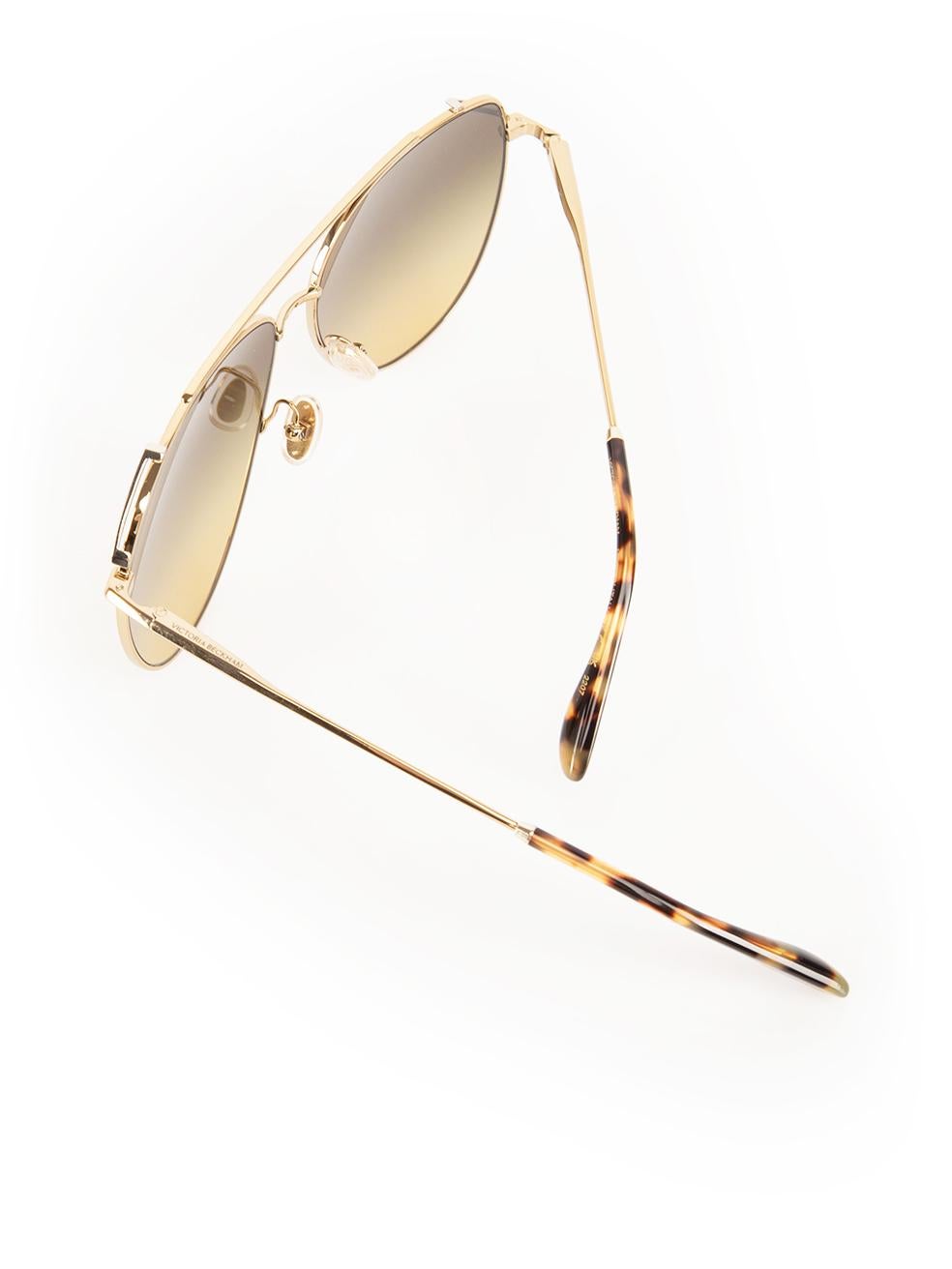 Victoria Beckham Gold & Khaki Gradient Sunglasses 2