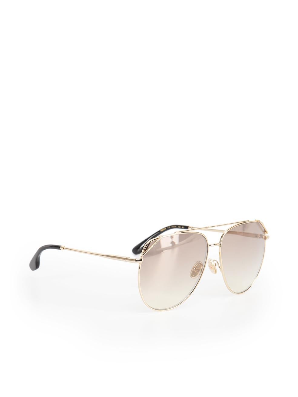 Victoria Beckham Gold Metal Aviator Frame Sunglasses In New Condition In London, GB