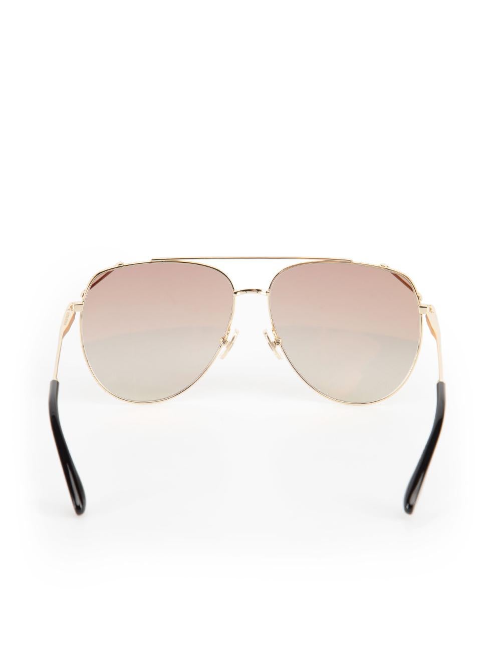 Women's Victoria Beckham Gold Metal Aviator Frame Sunglasses