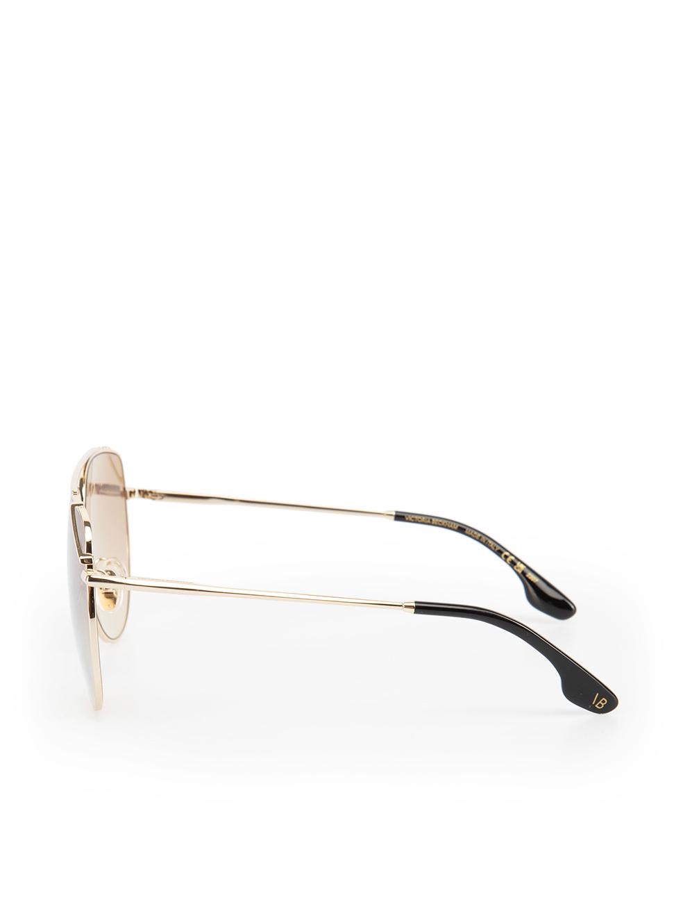Victoria Beckham Gold Metal Aviator Frame Sunglasses 1