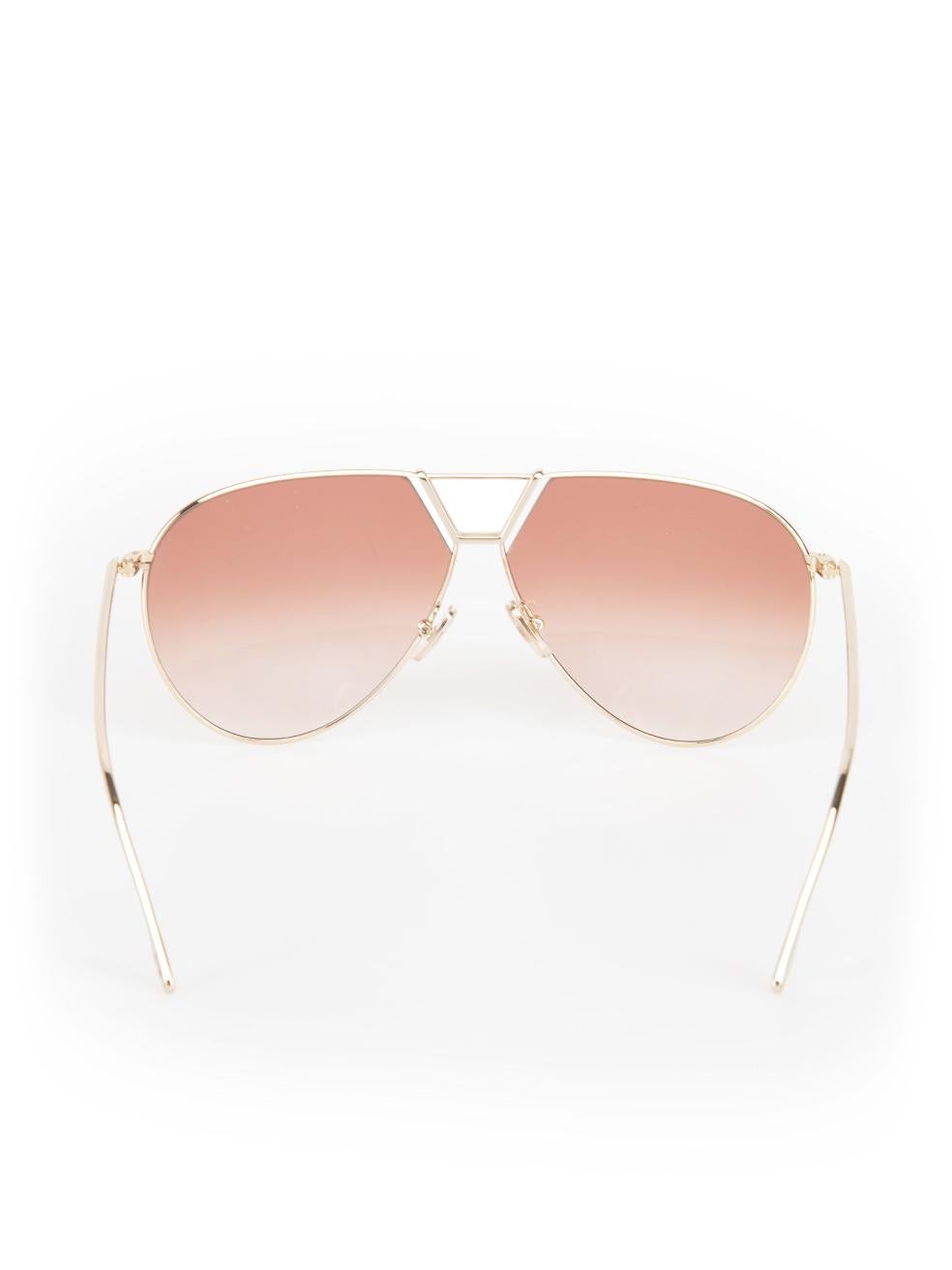 Women's Victoria Beckham Gold Metal Gradient Aviator Sunglasses