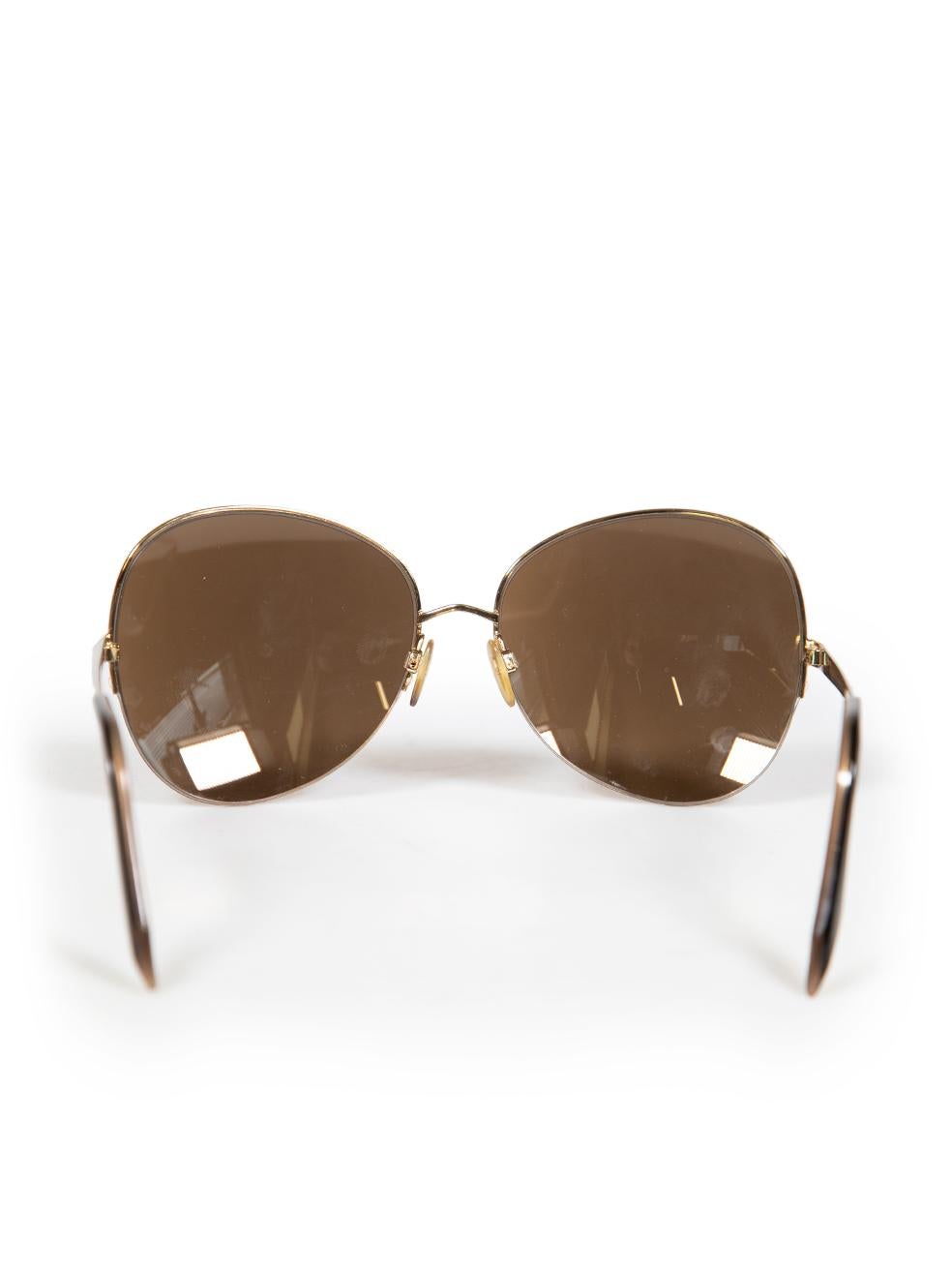 Victoria Beckham Gold verspiegelte runde Sonnenbrille im Zustand „Gut“ in London, GB