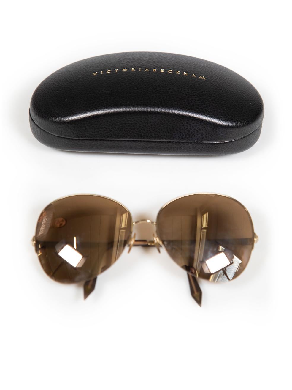 Victoria Beckham Gold verspiegelte runde Sonnenbrille 3
