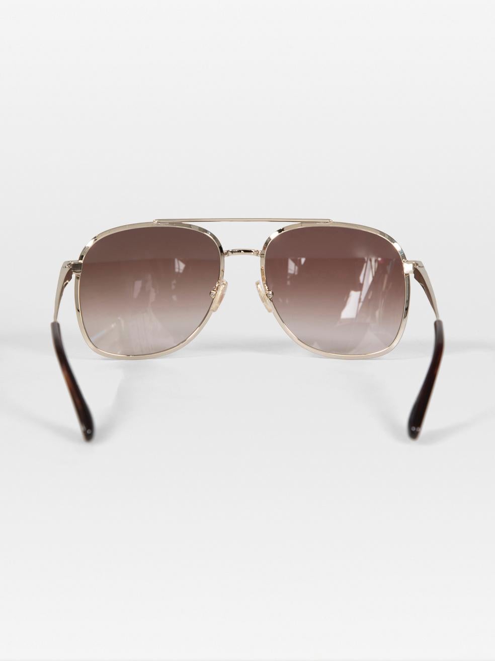 Victoria Beckham Gold Navigator Gradient Sunglasses In New Condition For Sale In London, GB