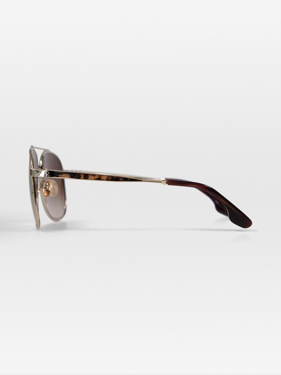 Women's Victoria Beckham Gold Navigator Gradient Sunglasses For Sale