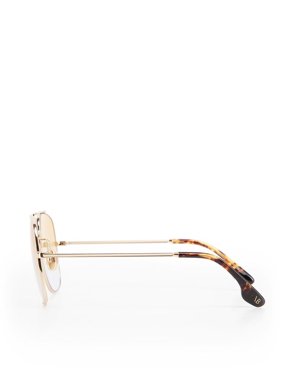 Women's Victoria Beckham Gold Pilot Yellow Gradient Sunglasses