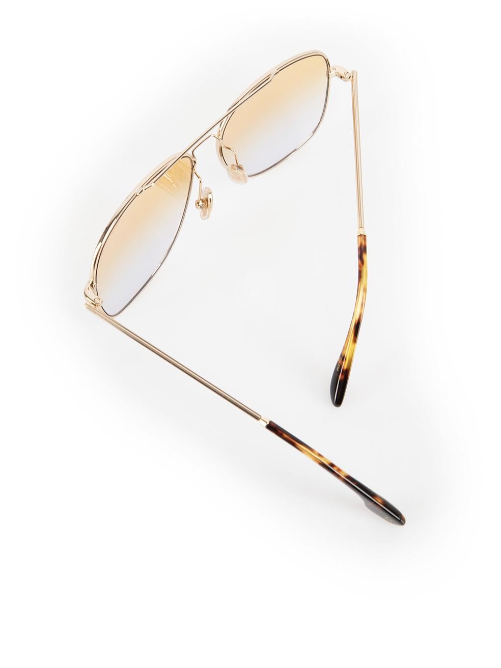 Victoria Beckham Gold Pilot Yellow Gradient Sunglasses 2