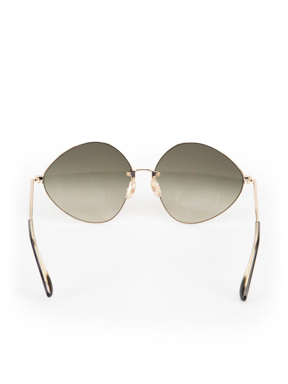 Victoria Beckham Gold & Sage Gradient Sunglasses In New Condition In London, GB