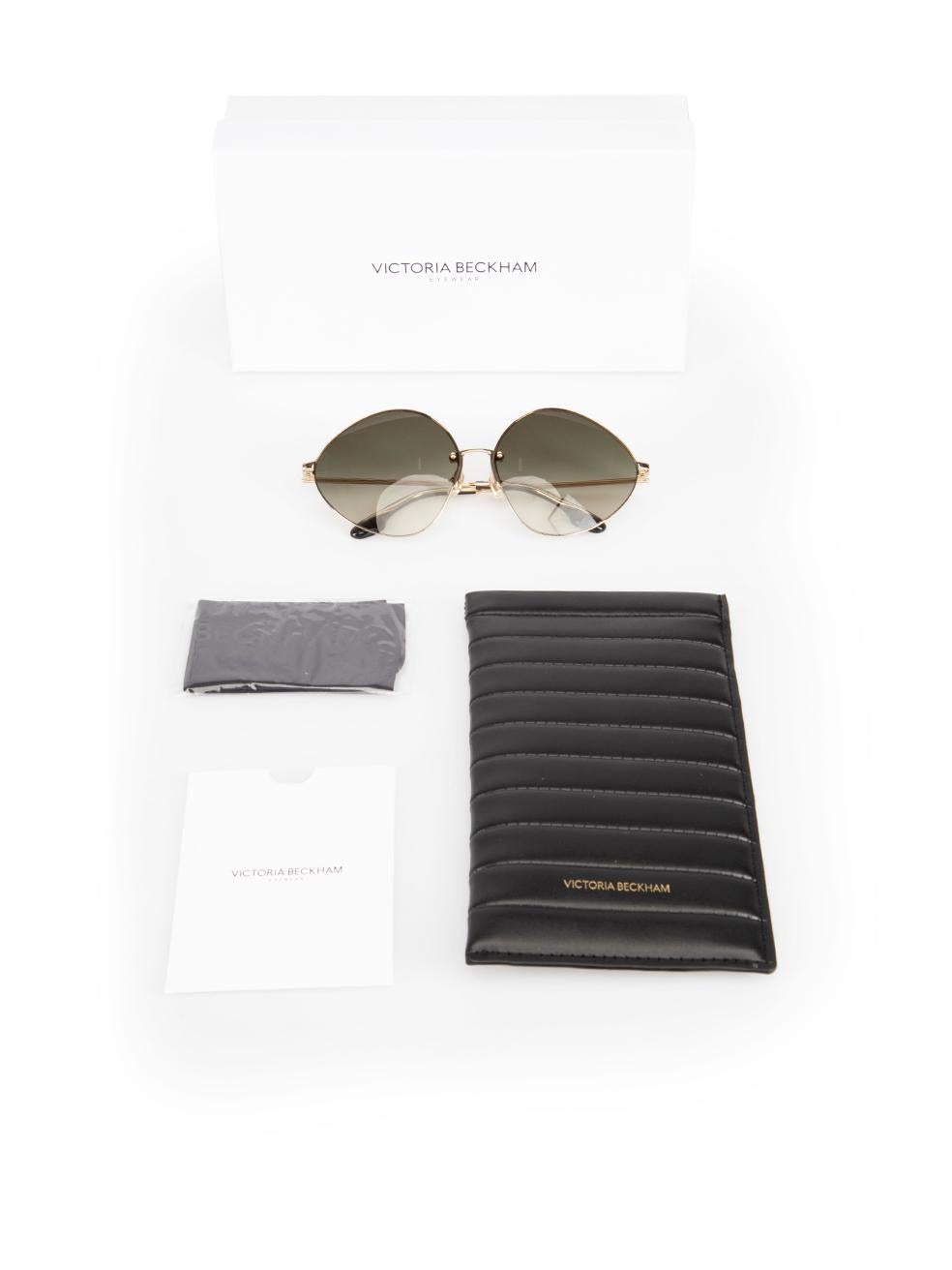Victoria Beckham Gold & Sage Gradient Sunglasses 3