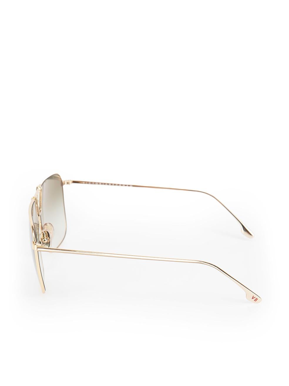 Victoria Beckham Gold & Sage Square Sunglasses 1