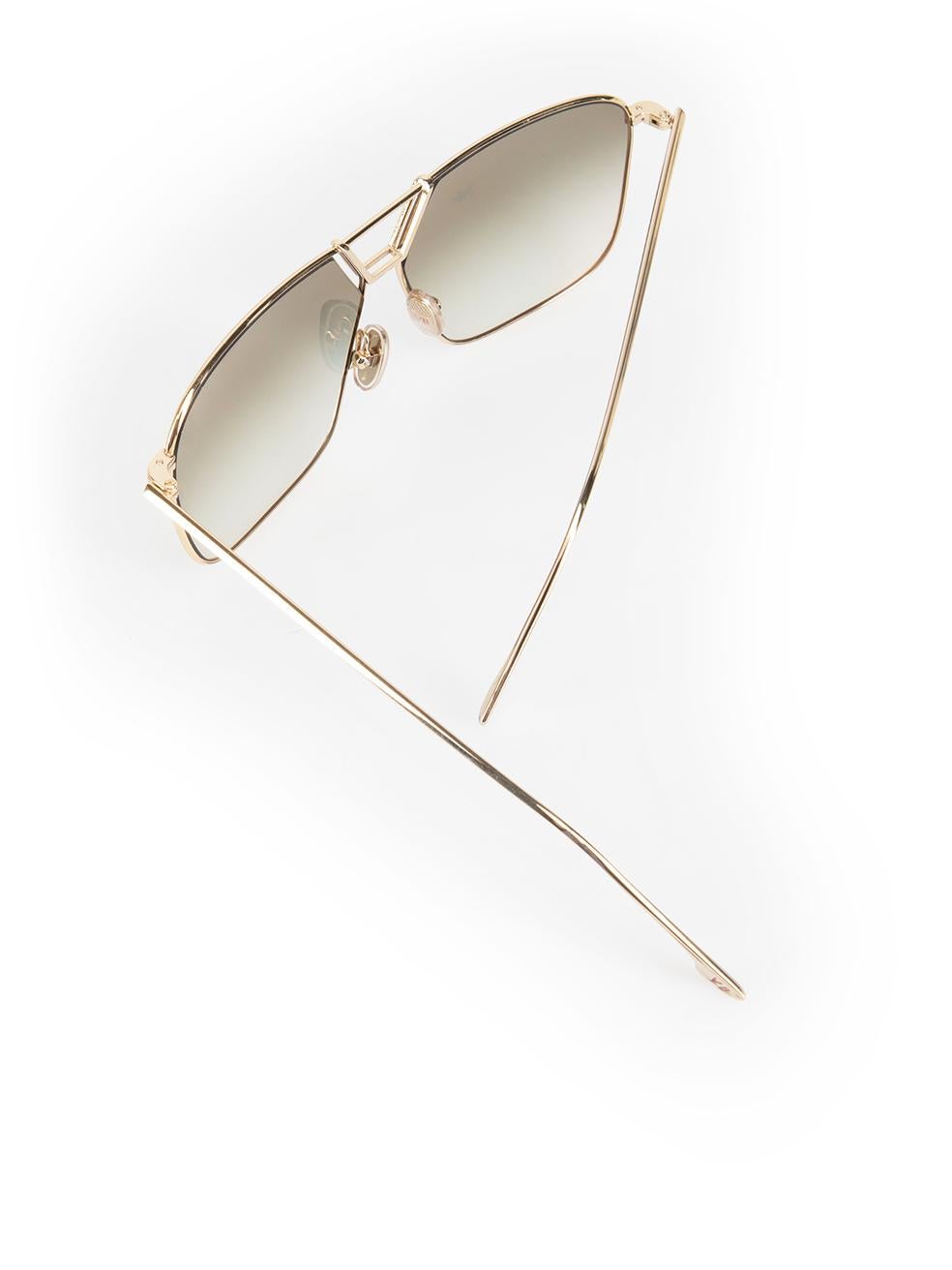 Victoria Beckham Gold & Sage Square Sunglasses 2