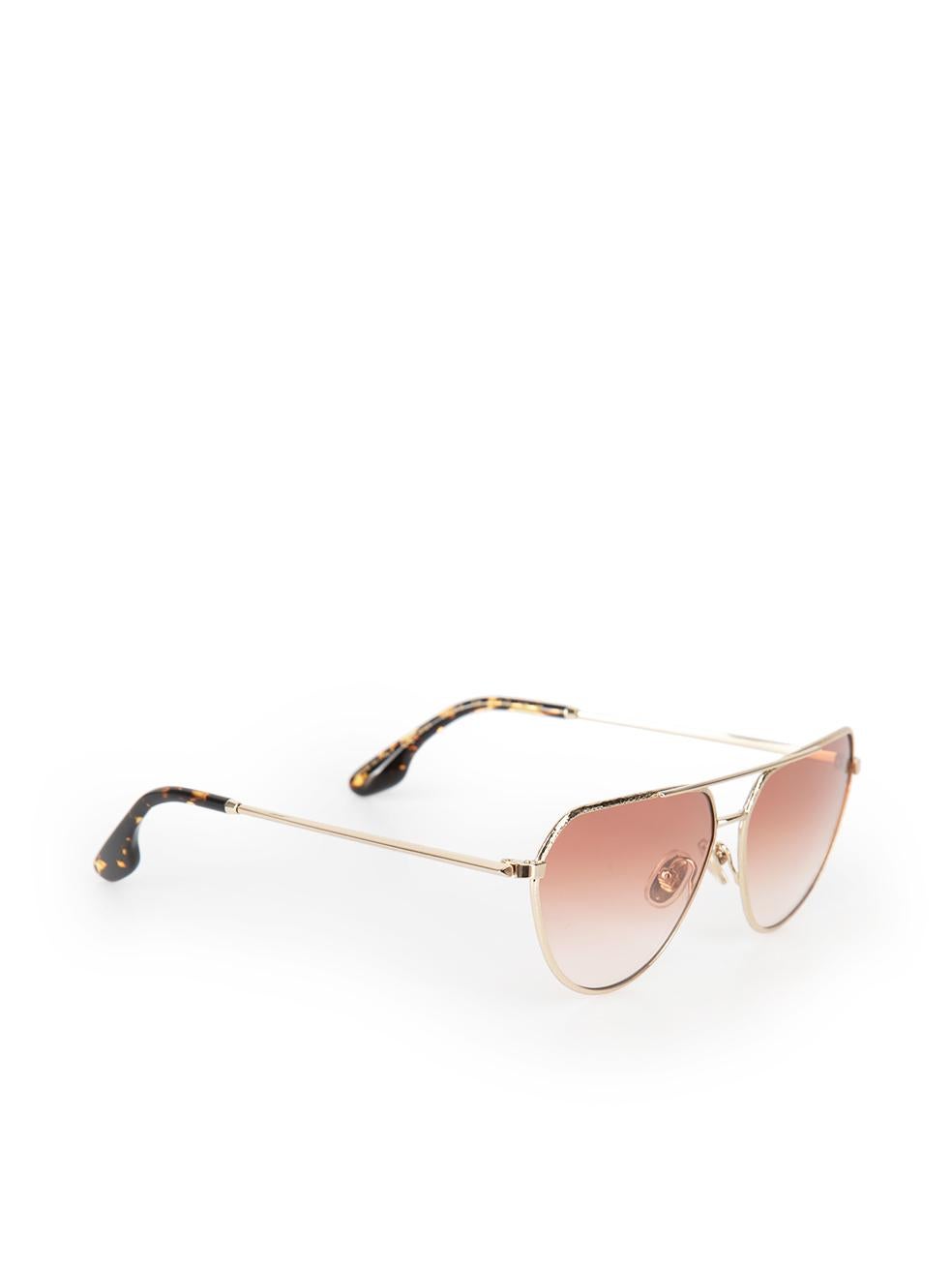 Oro Occhiali da sole Aviator Victoria Beckham oro e vino