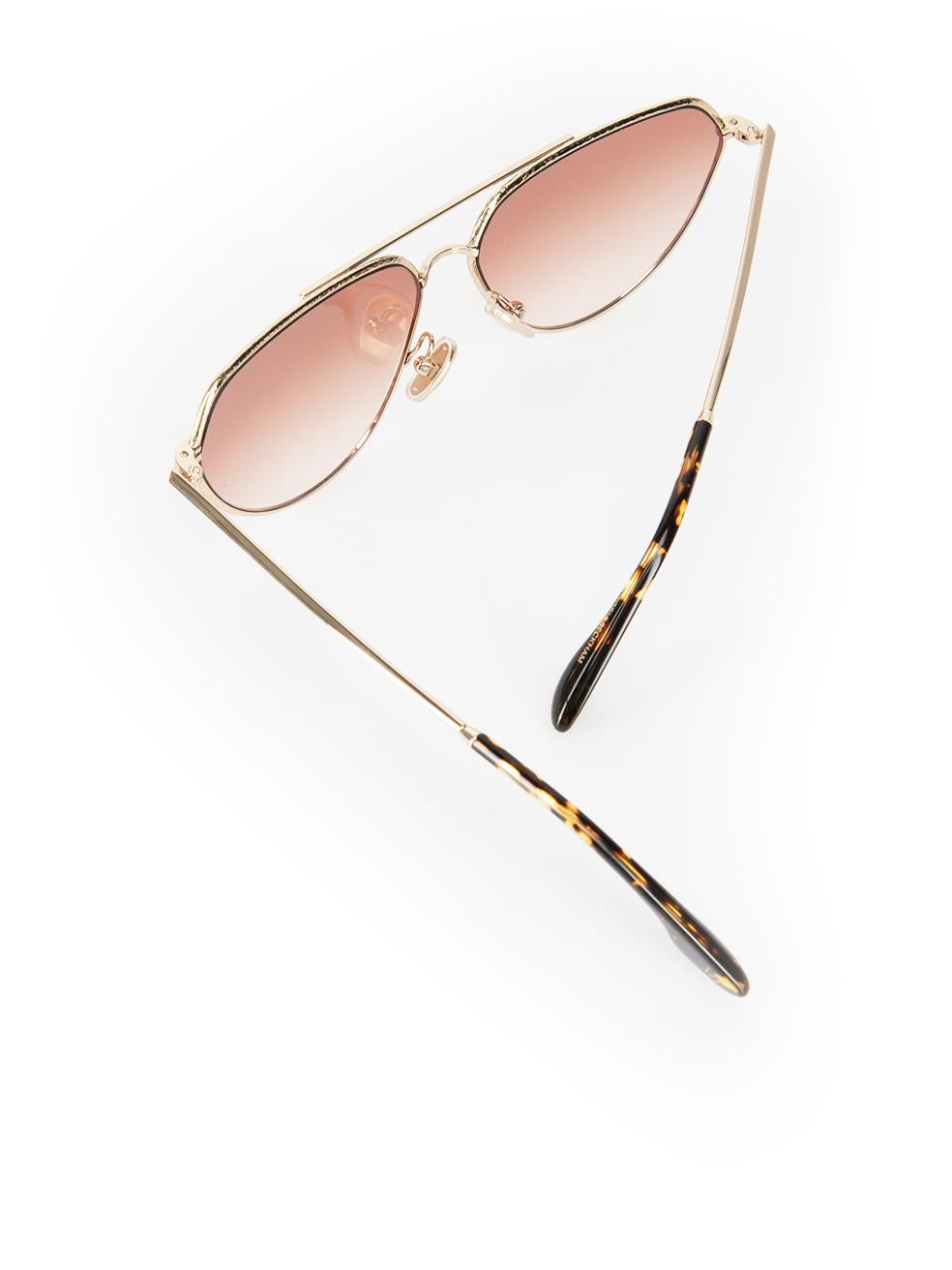 Occhiali da sole Aviator Victoria Beckham oro e vino 2