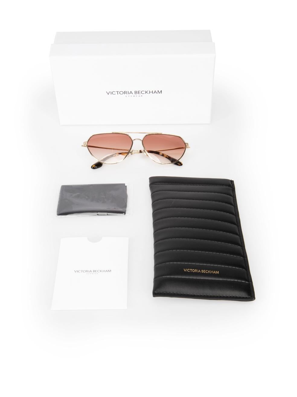 Occhiali da sole Aviator Victoria Beckham oro e vino 3