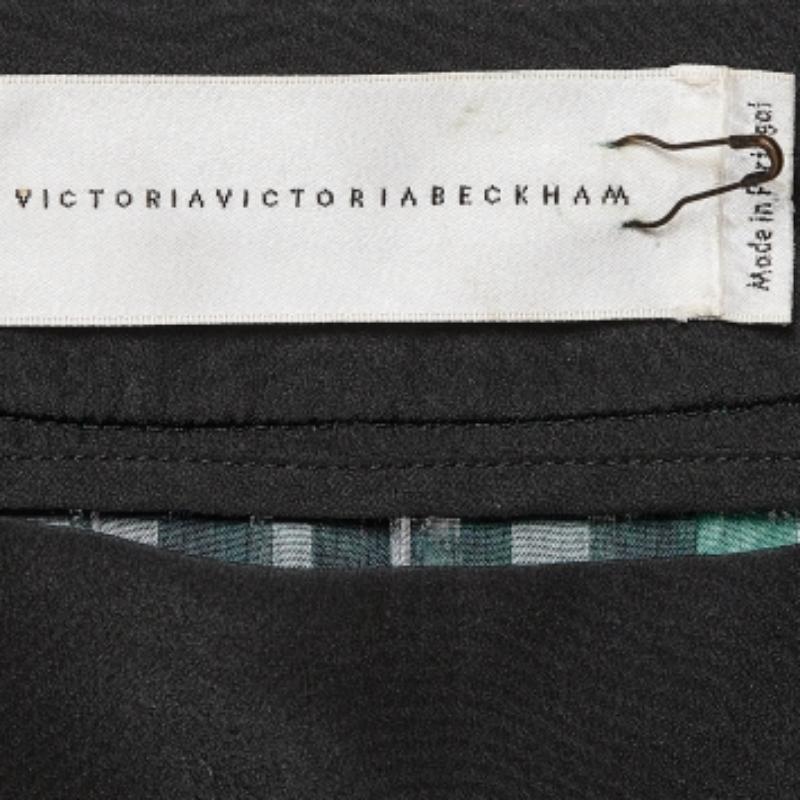 Victoria Beckham Grüner Midirock aus Krepp und Satin Plissee M Damen im Angebot