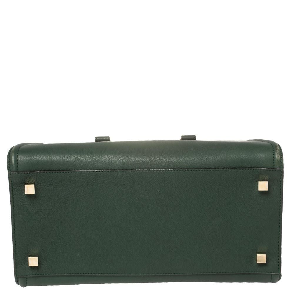Victoria Beckham Green Leather Victoria Tote In Good Condition In Dubai, Al Qouz 2