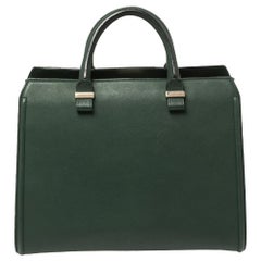 Victoria Beckham Green Leather Victoria Tote