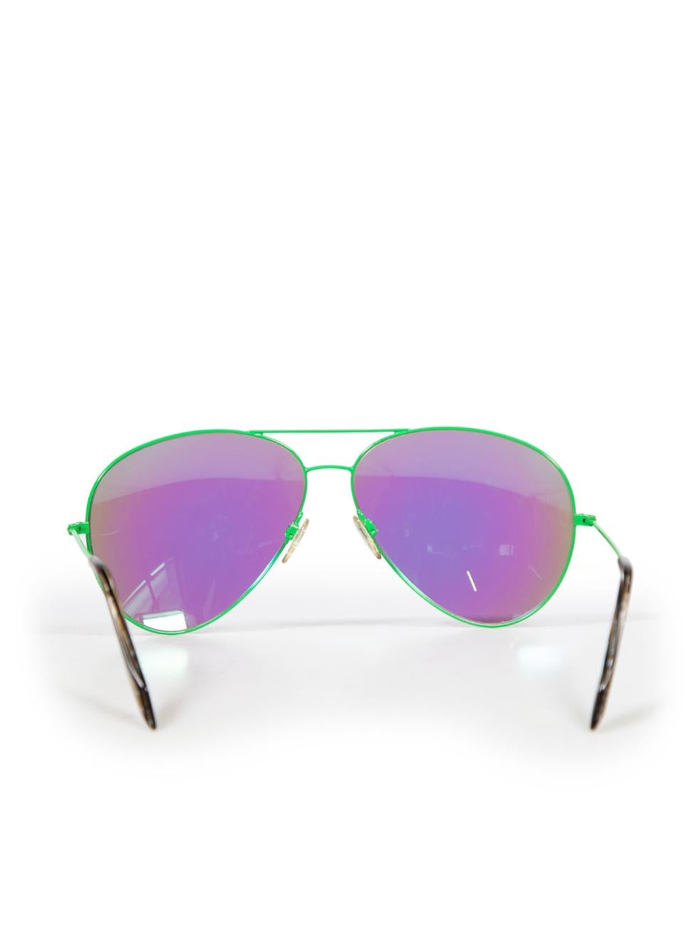 Victoria Beckham Green Mirrored Aviator Sunglasses In Good Condition In London, GB