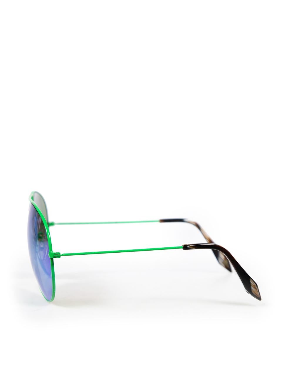 Women's Victoria Beckham Green Mirrored Aviator Sunglasses