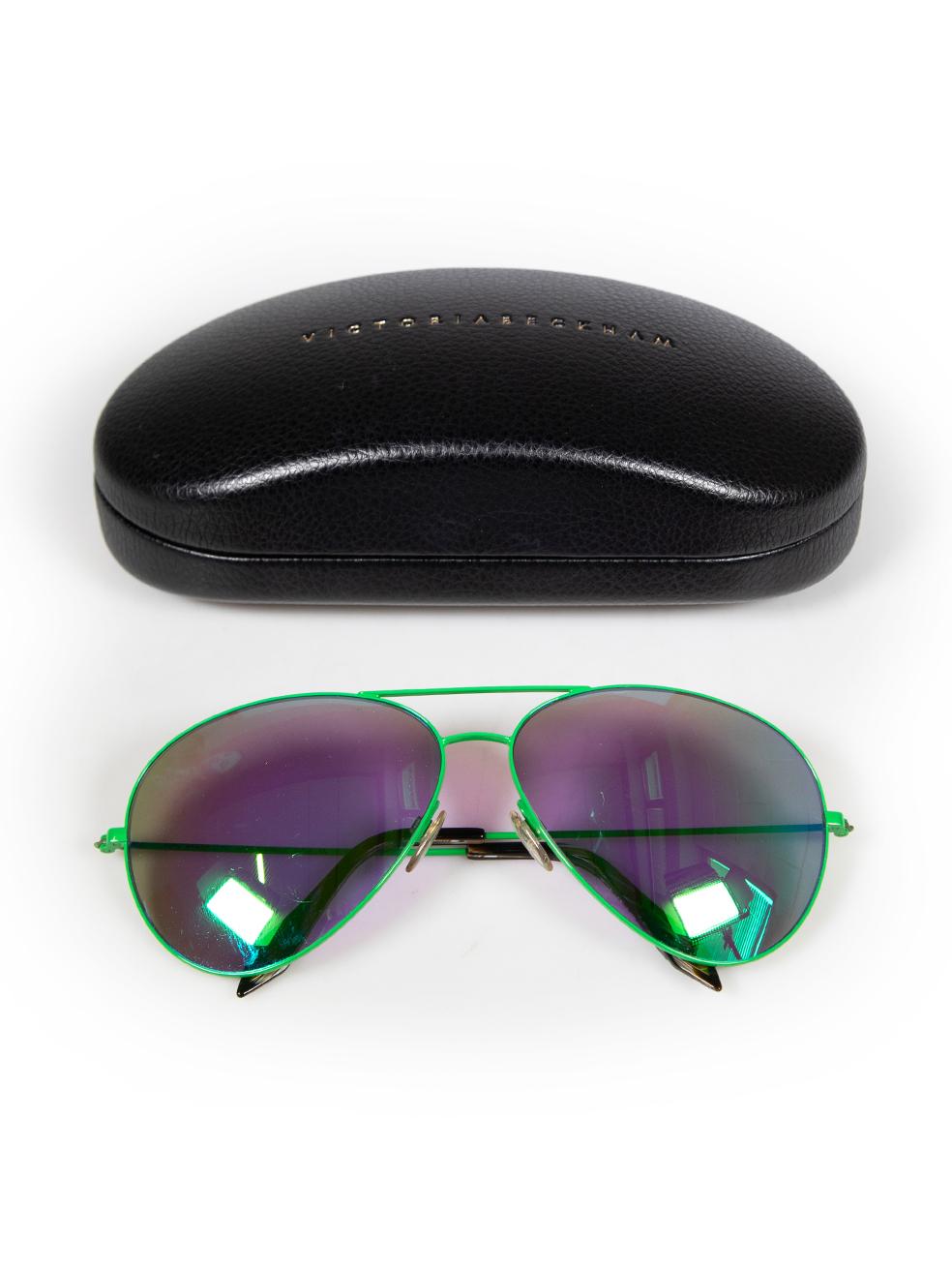 Victoria Beckham Green Mirrored Aviator Sunglasses 4