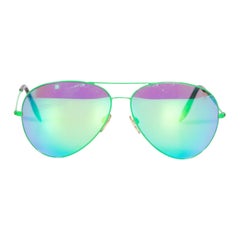 Victoria Beckham Green Mirrored Aviator Sunglasses