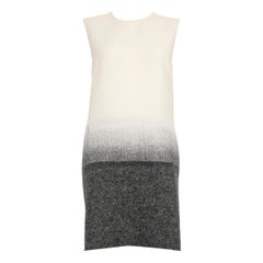 Victoria Beckham, abito in lana ombré grigio e crema, taglia L.A.