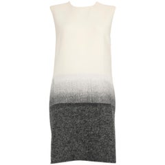 Victoria Beckham, abito in lana ombré grigio e crema, taglia L.A.