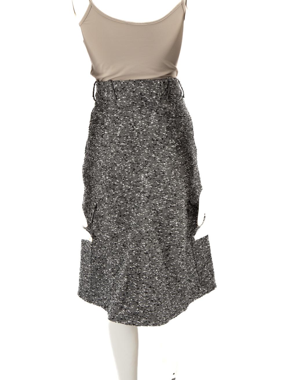 Grigio Victoria Beckham Gonna al ginocchio in tweed grigio Taglia L.A. in vendita