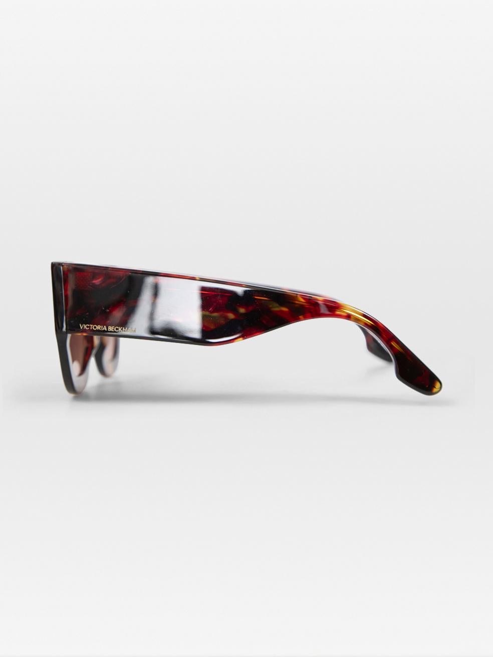 Women's Victoria Beckham Havana Red Gradient Square Sunglasses For Sale