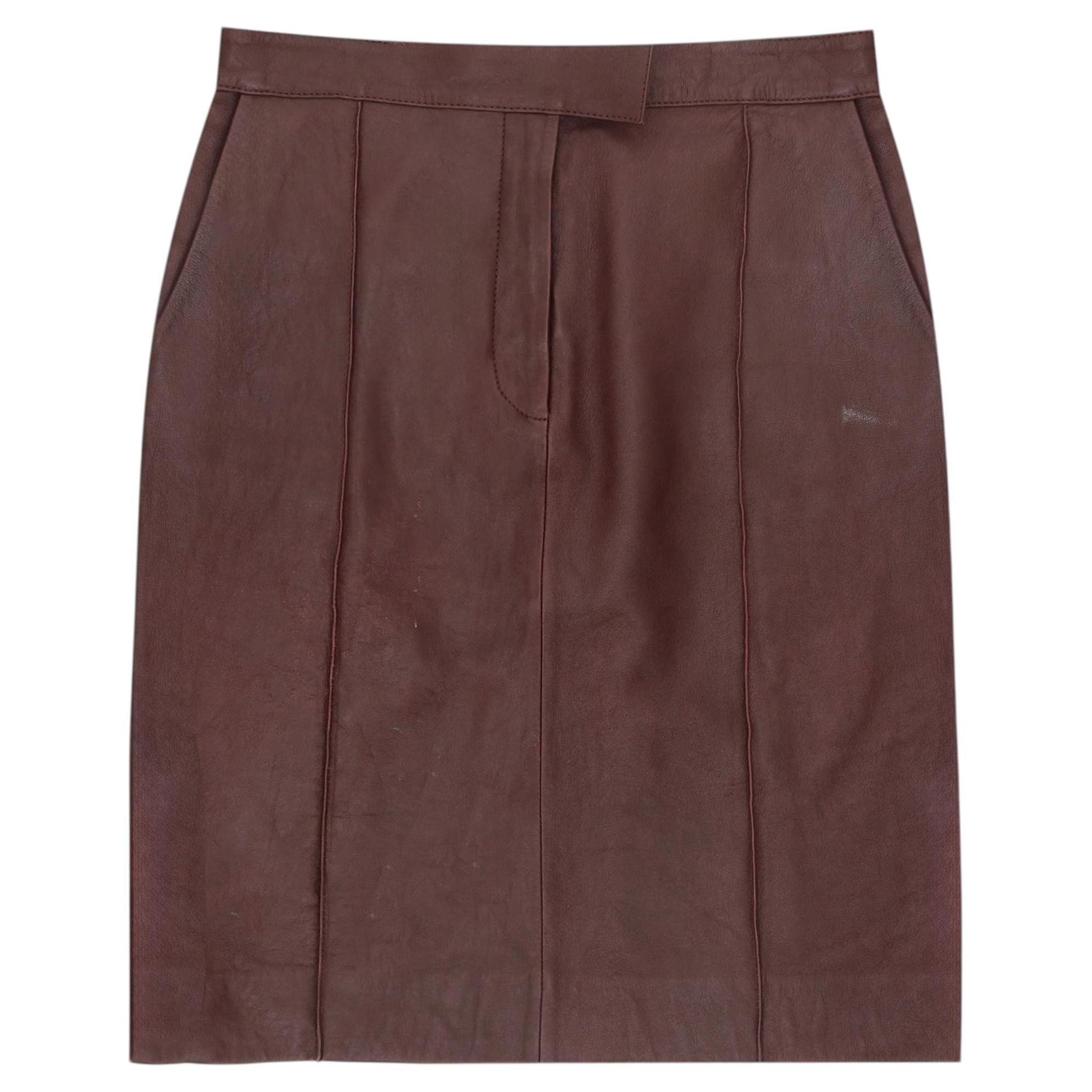 Victoria Beckham High-Waisted Paneled Leather Skirt