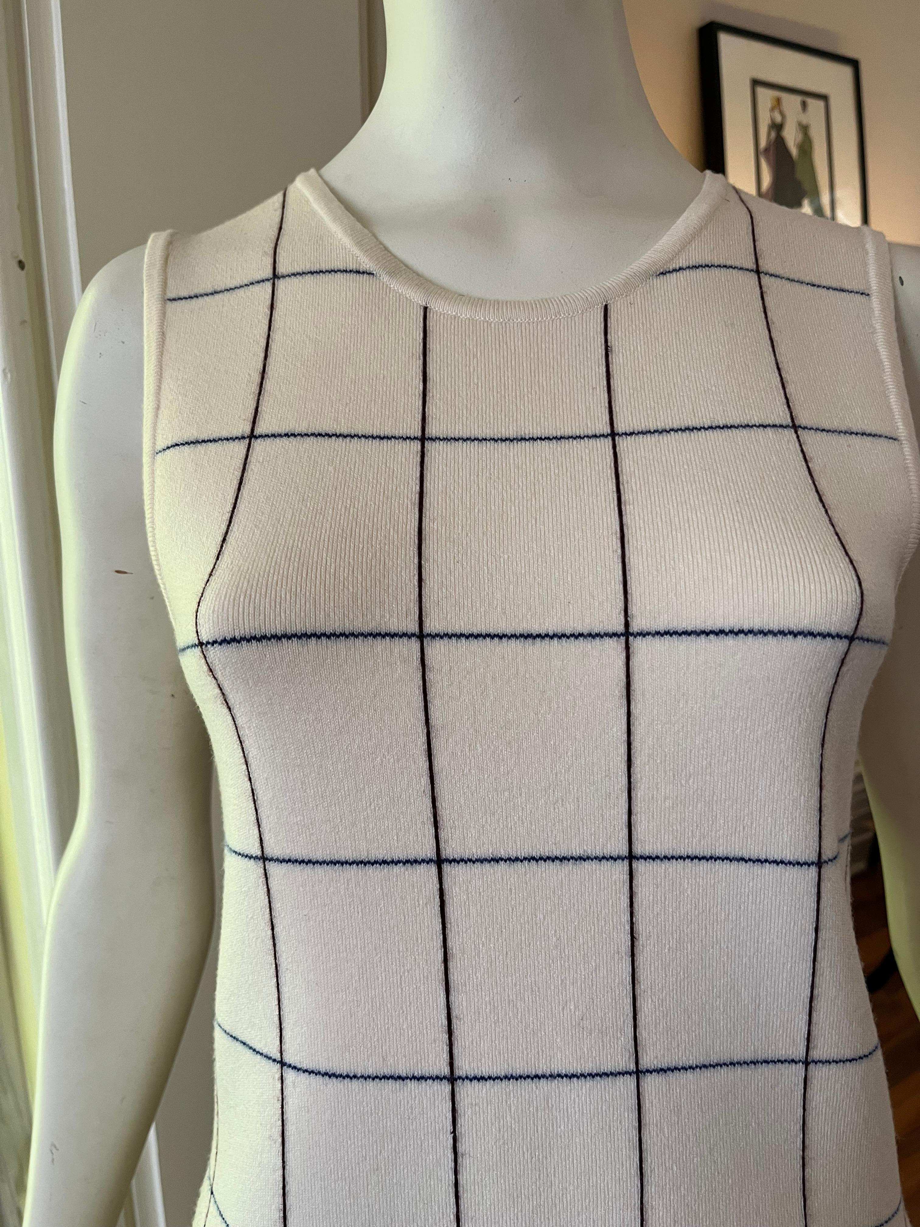 Victoria Beckham Intarsia Check Sheath Dress (S) 1