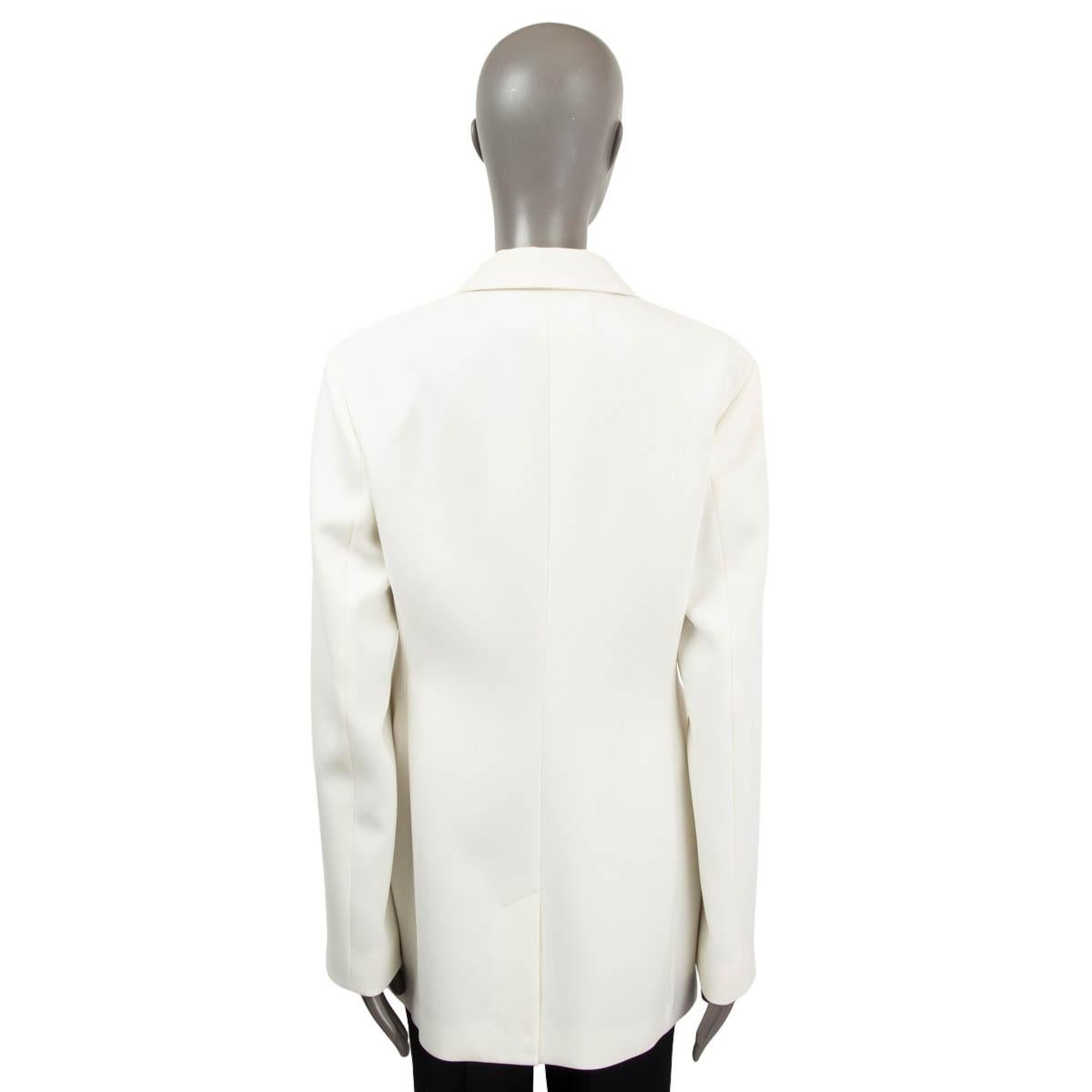 VICTORIA BECKHAM ivory acetate CREPE Blazer Jacket 14 XL In Excellent Condition For Sale In Zürich, CH