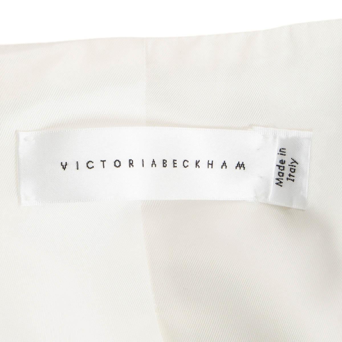 VICTORIA BECKHAM ivory acetate CREPE Blazer Jacket 14 XL For Sale 1