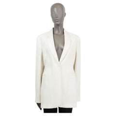 VICTORIA BECKHAM ivory acetate CREPE Blazer Jacket 14 XL