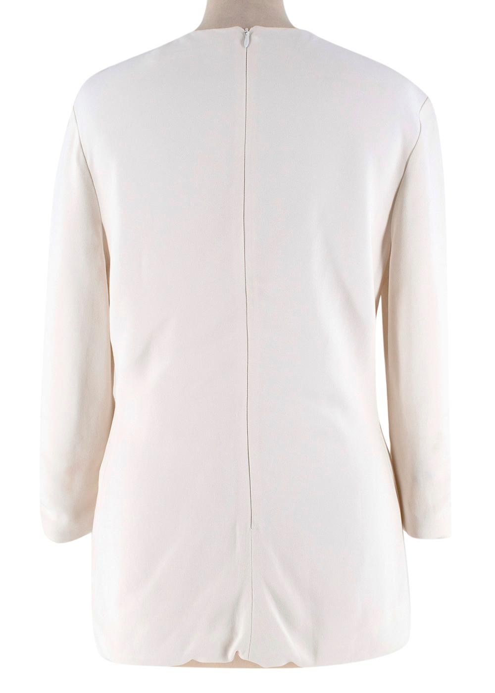 Gray Victoria Beckham Ivory Crepe Blouse - Size US 6 For Sale