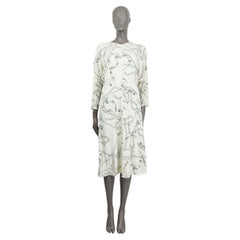 VICTORIA BECKHAM Elfenbein Viskose CHAIN DOLMAN SLEEVE MIDI Kleid 12 M
