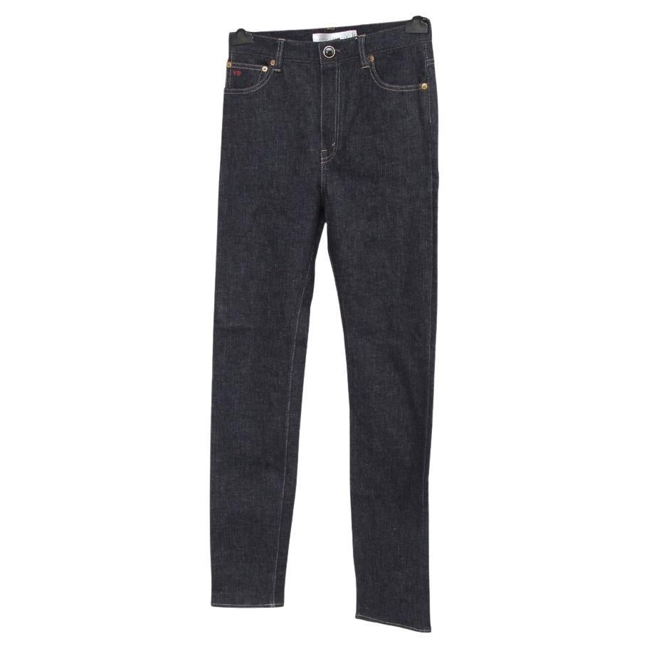 VICTORIA BECKHAM Jeans Denim Dunkel gewaschenes Skinny Bein hochgeschnitten Gr. 27 (Schwarz) im Angebot
