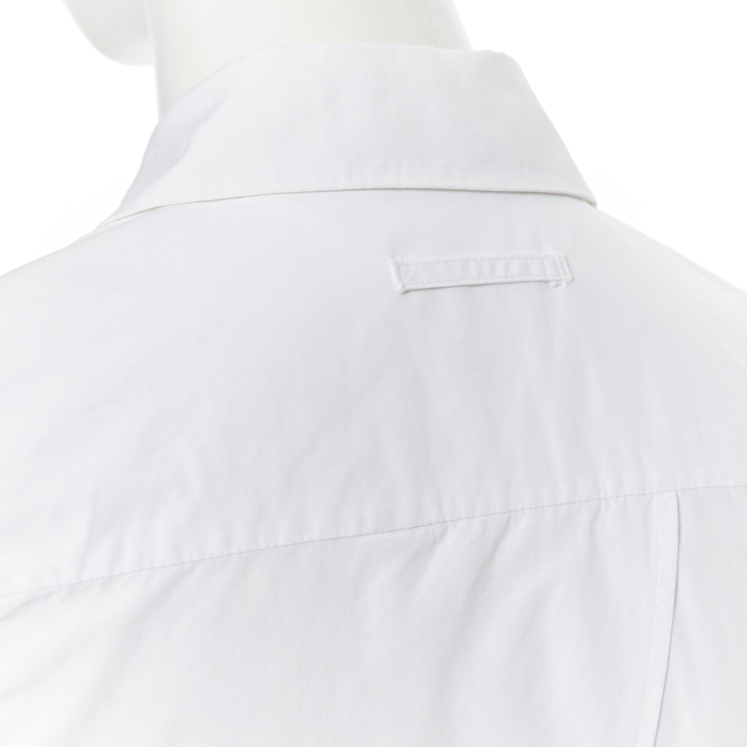 VICTORIA BECKHAM JEANS white cotton splt open back sleeveless shirt UK6 2