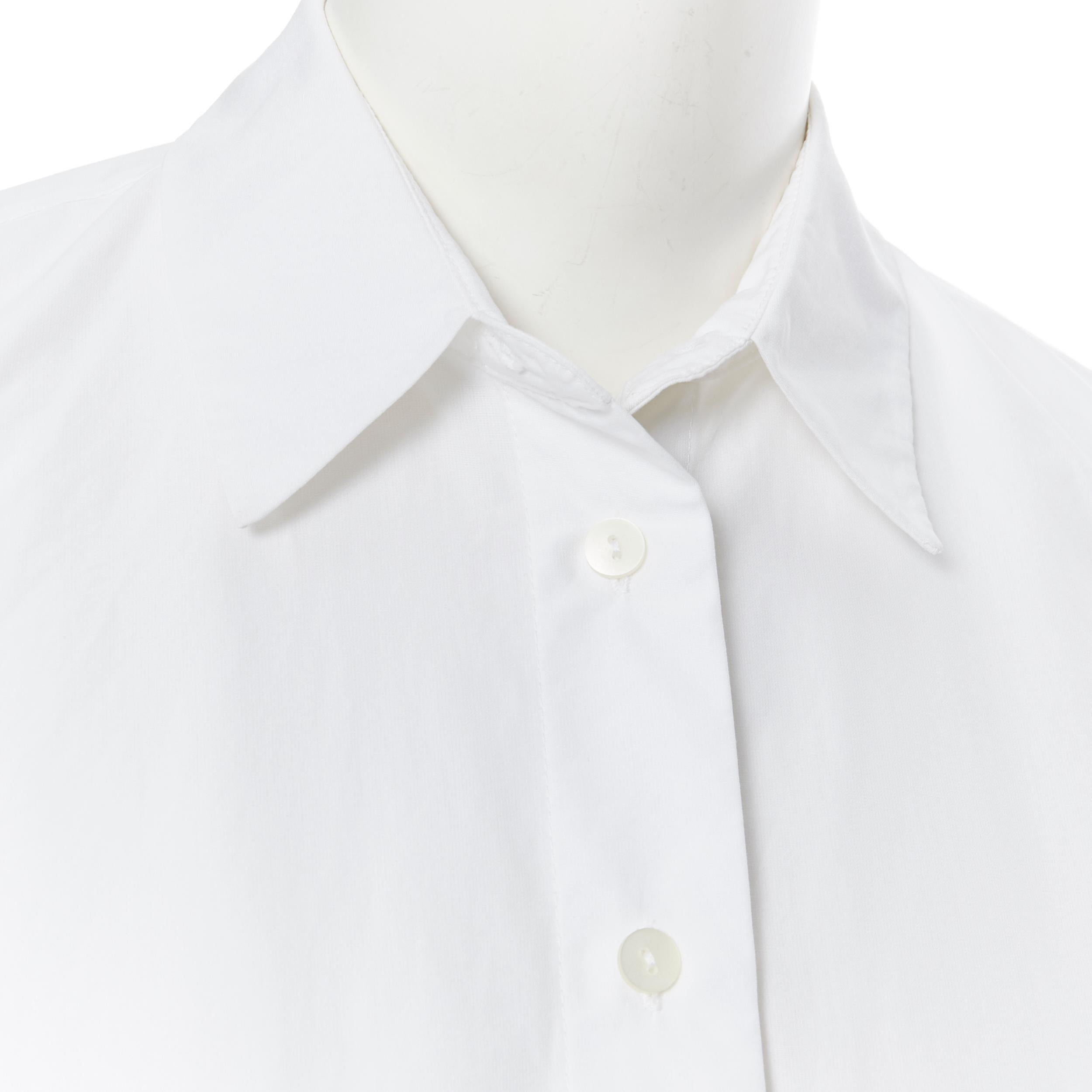 VICTORIA BECKHAM JEANS white cotton splt open back sleeveless shirt UK6 1